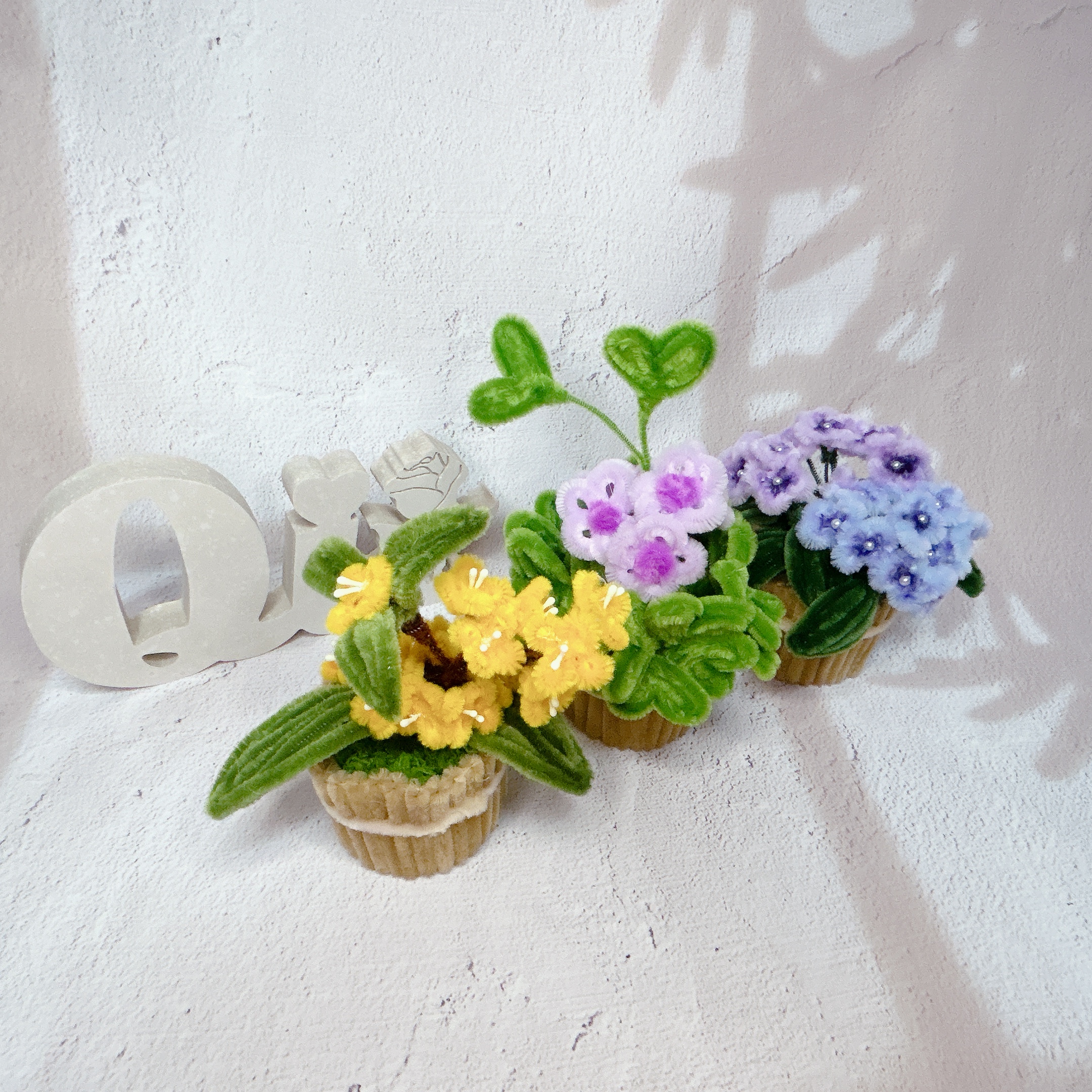 【ハンドメイドオーダー】クローバー毛根鉢植え【幸せいっぱい】 - 置物 - その他の素材